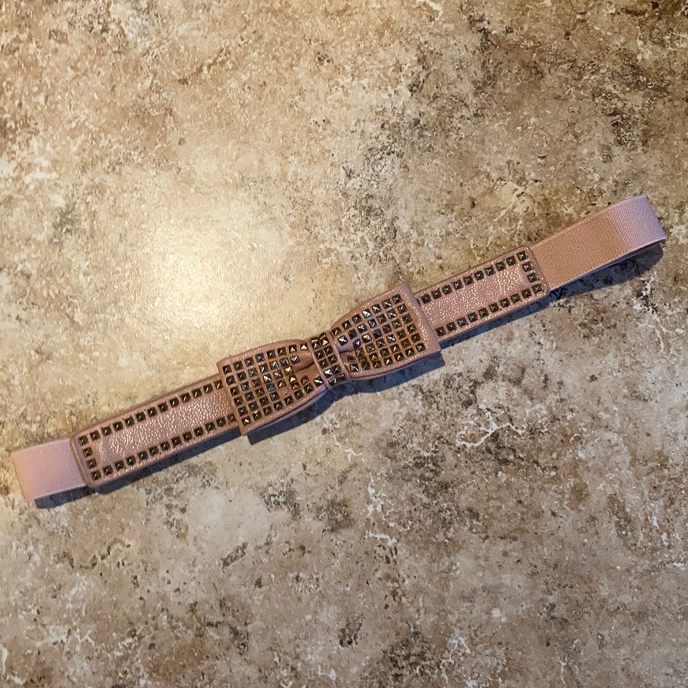 Pink studded bow belt